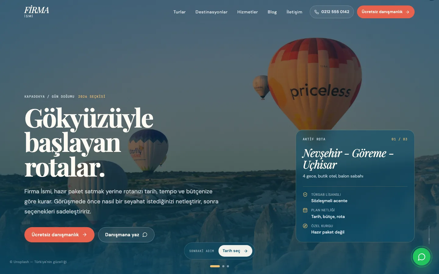 Travel Agency website example screenshot