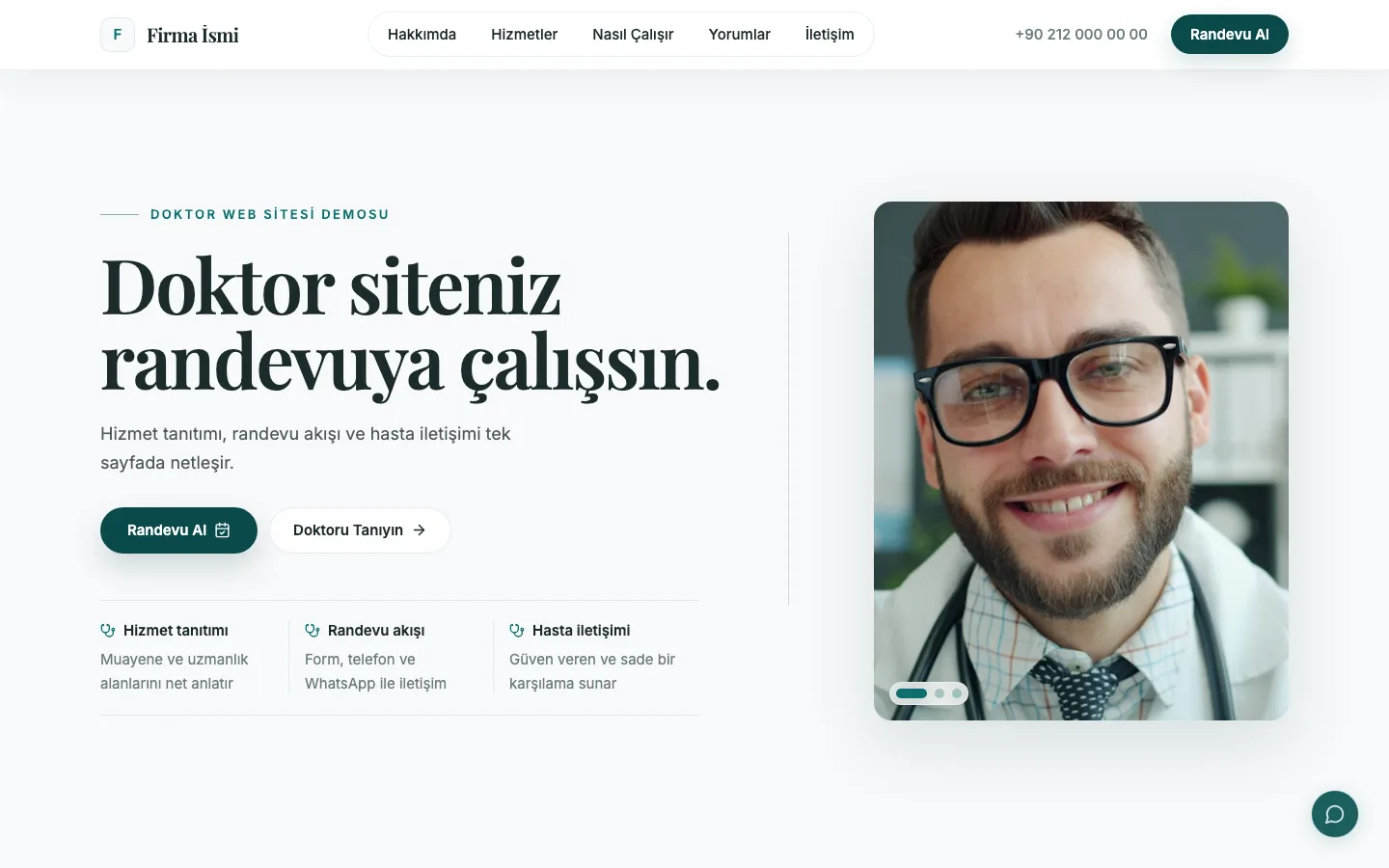 Doctor website example screenshot