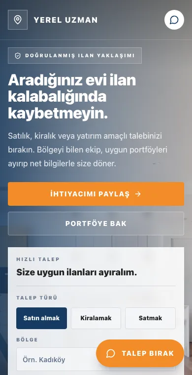 Real Estate mobile website example screenshot