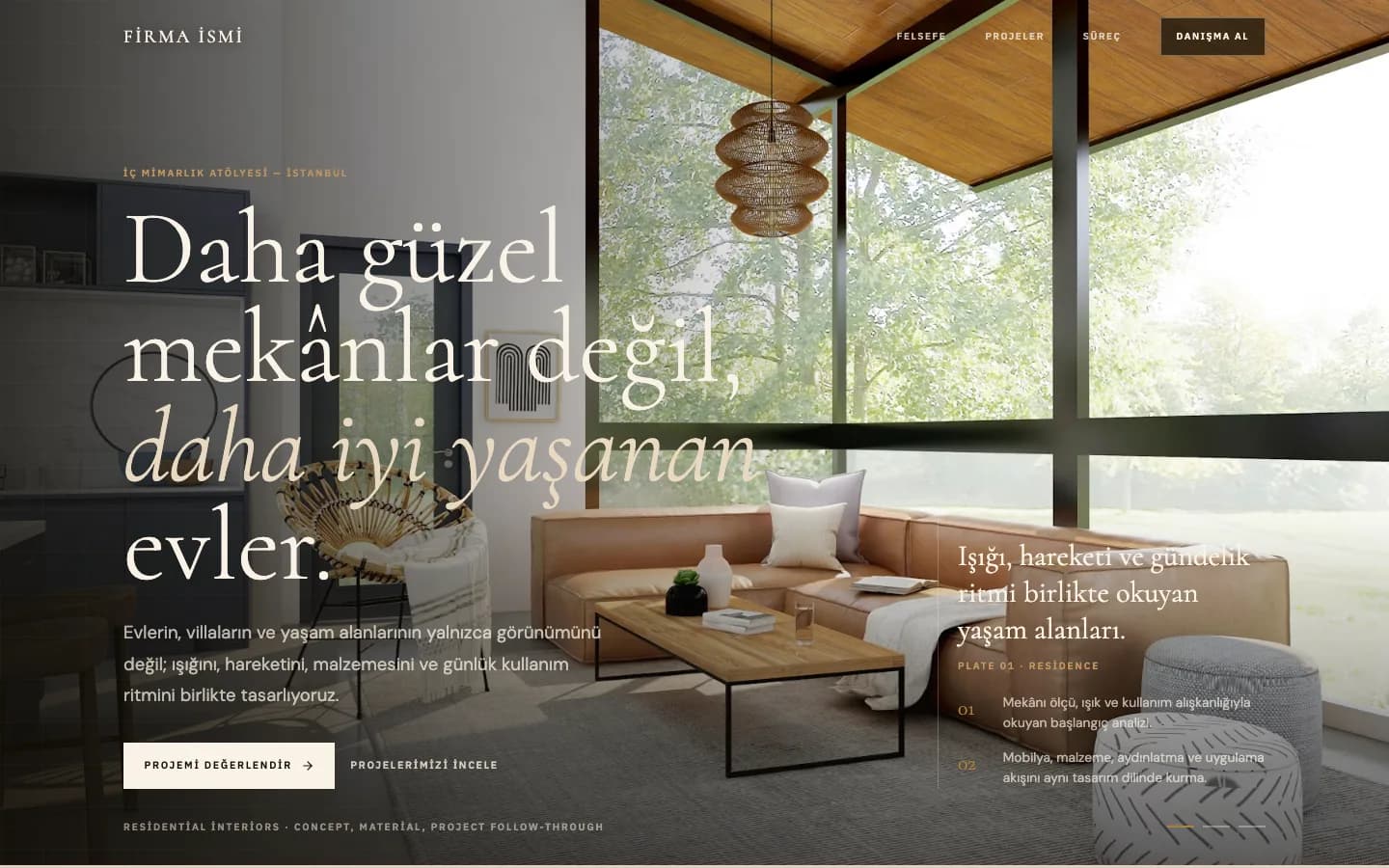 Interior Designer website example screenshot