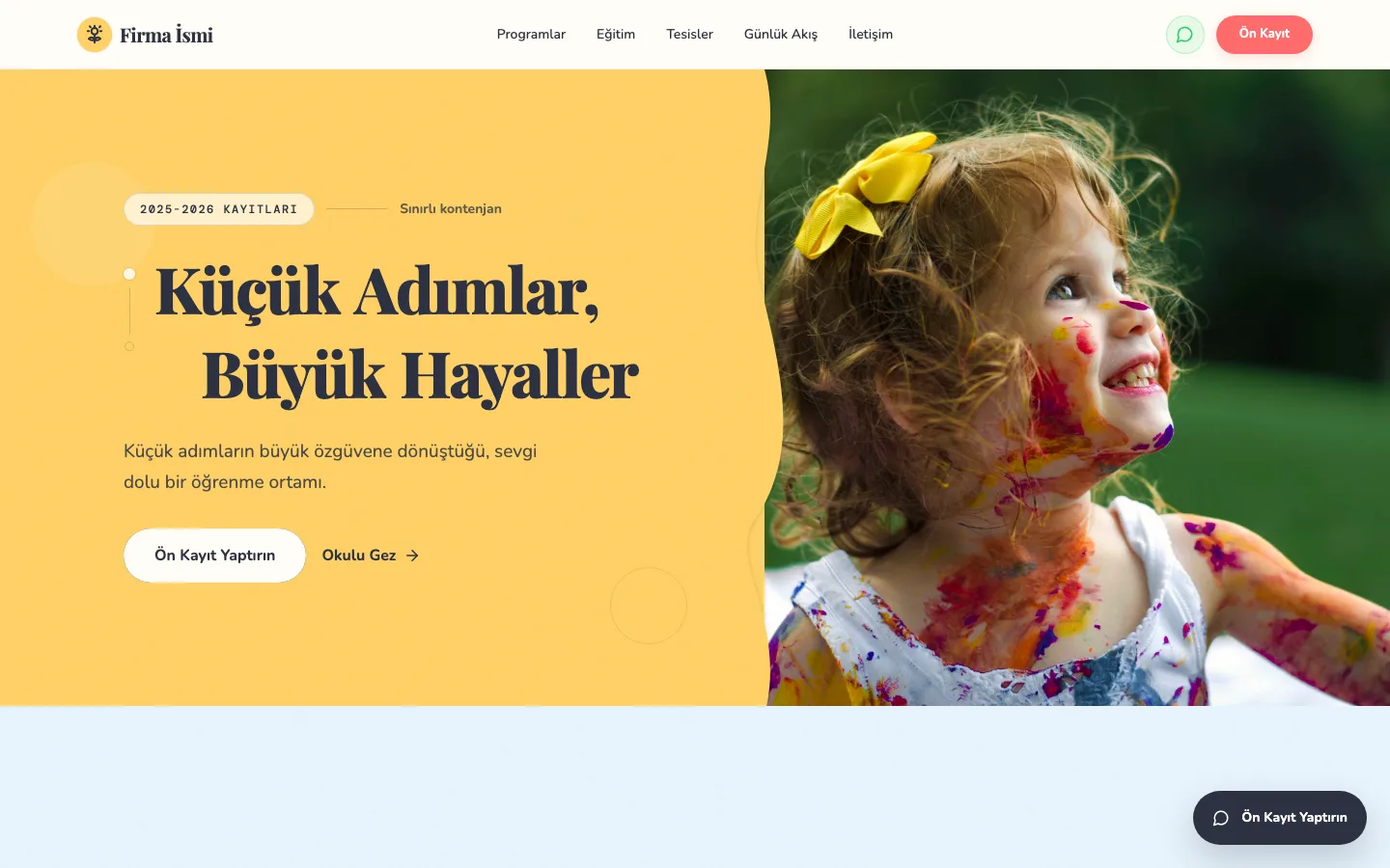 Nursery website example screenshot
