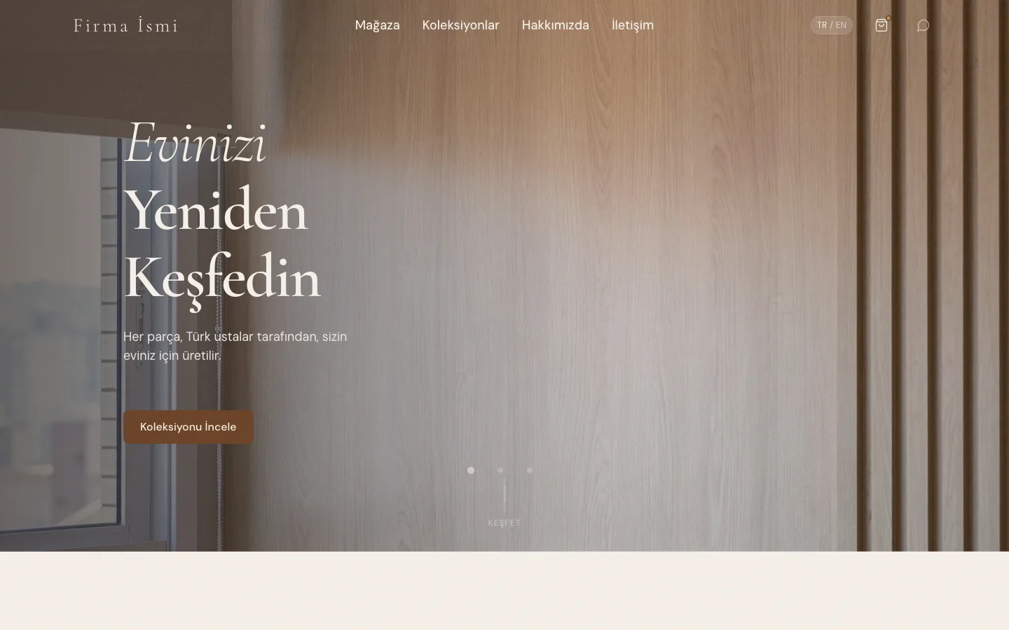 Furniture website example screenshot