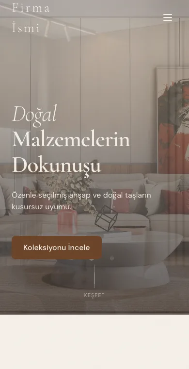 Furniture mobile website example screenshot