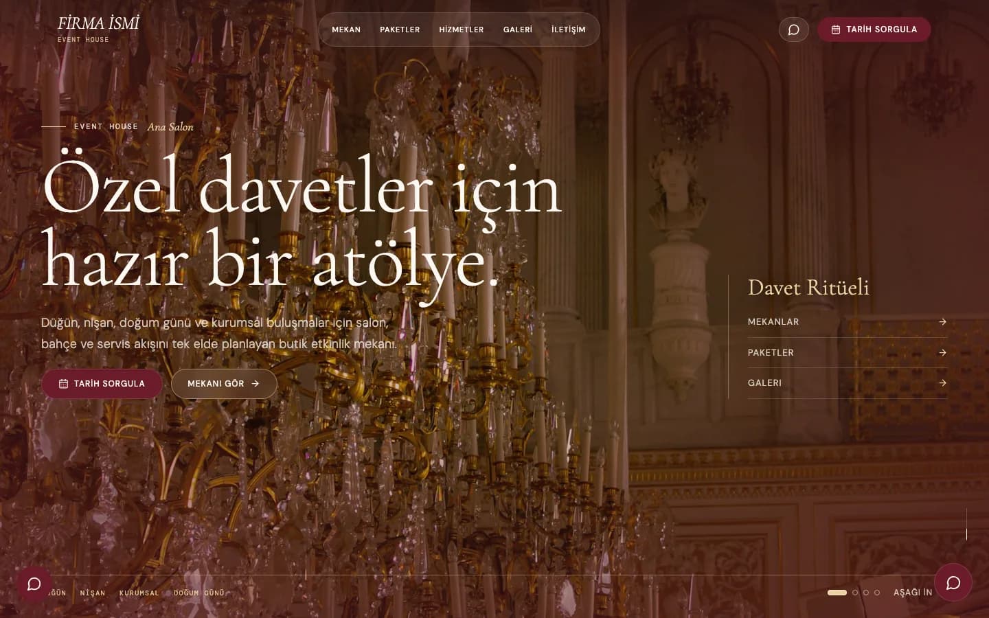 Event Company website example screenshot