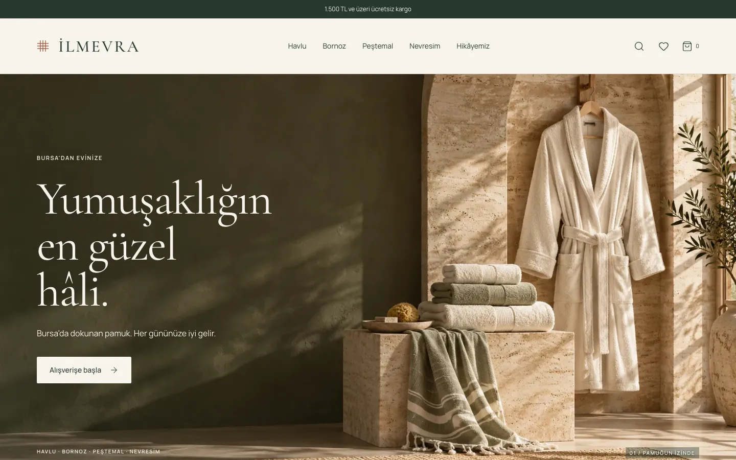 Home Textile desktop website example screenshot