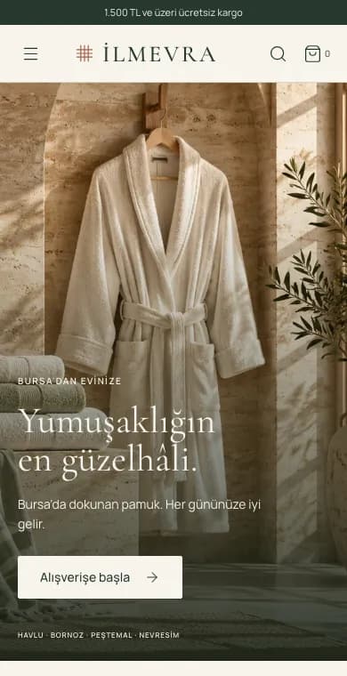 Home Textile mobile website example screenshot