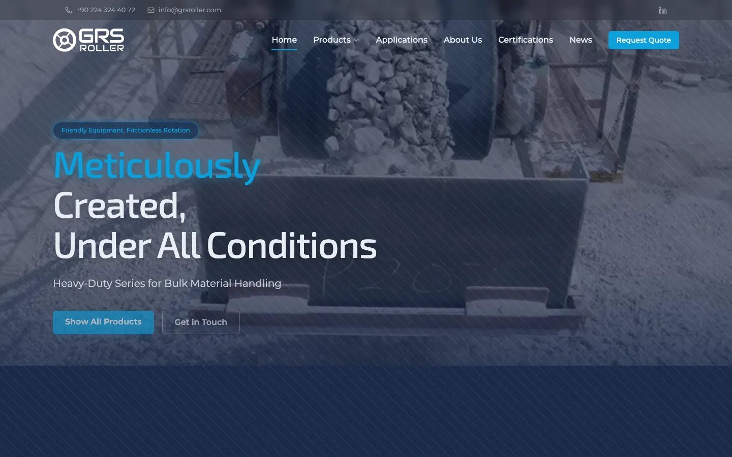 GRS Roller: Multilingual Corporate Website for a Conveyor Roller Manufacturer