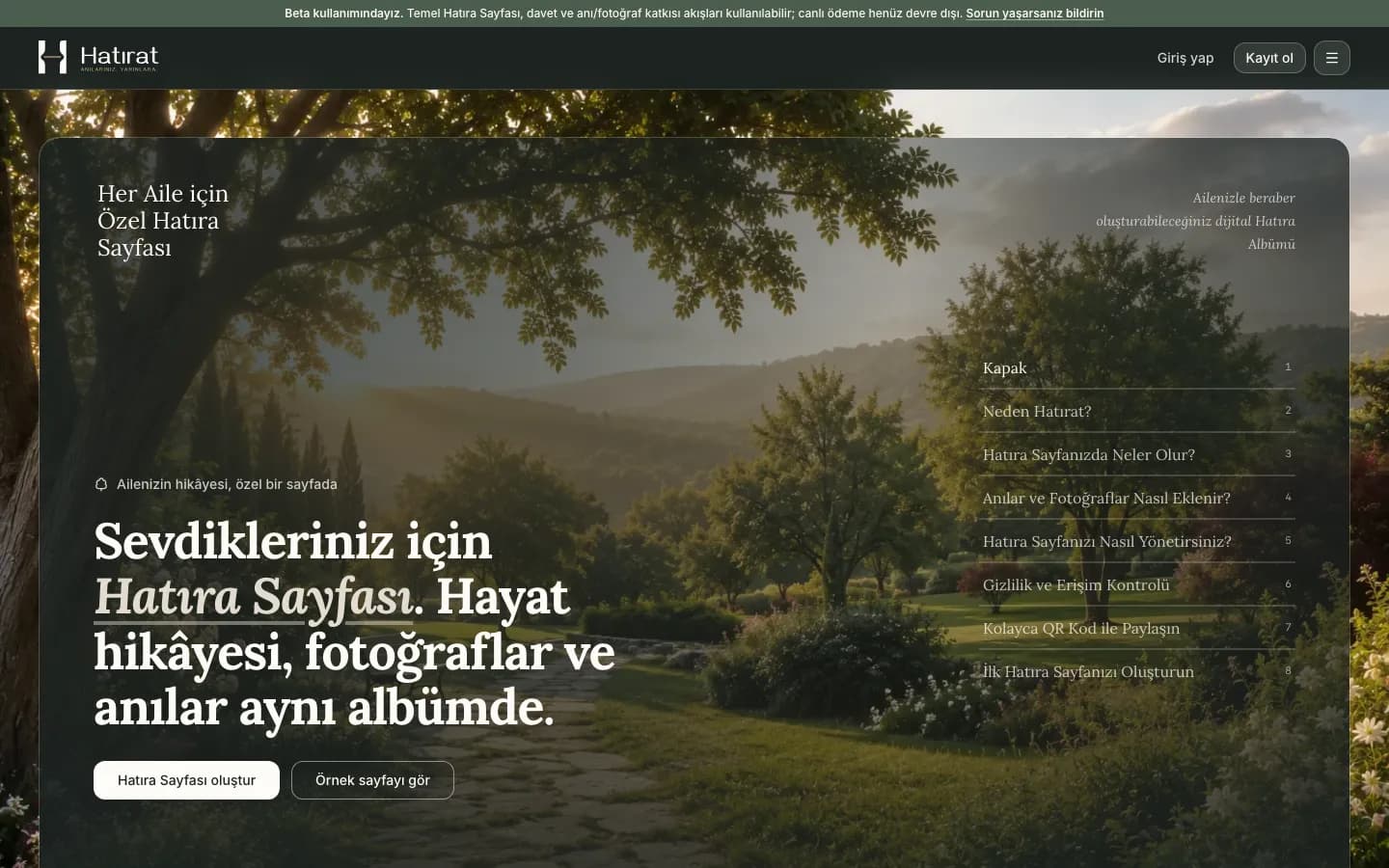 Hatırat: Digital Memory Page Platform for Families
