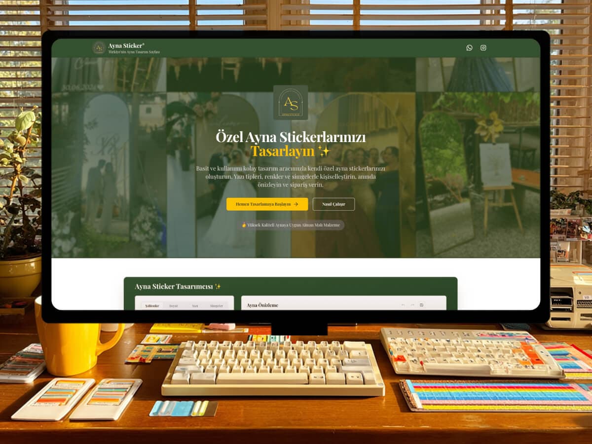 Aynasticker website design preview